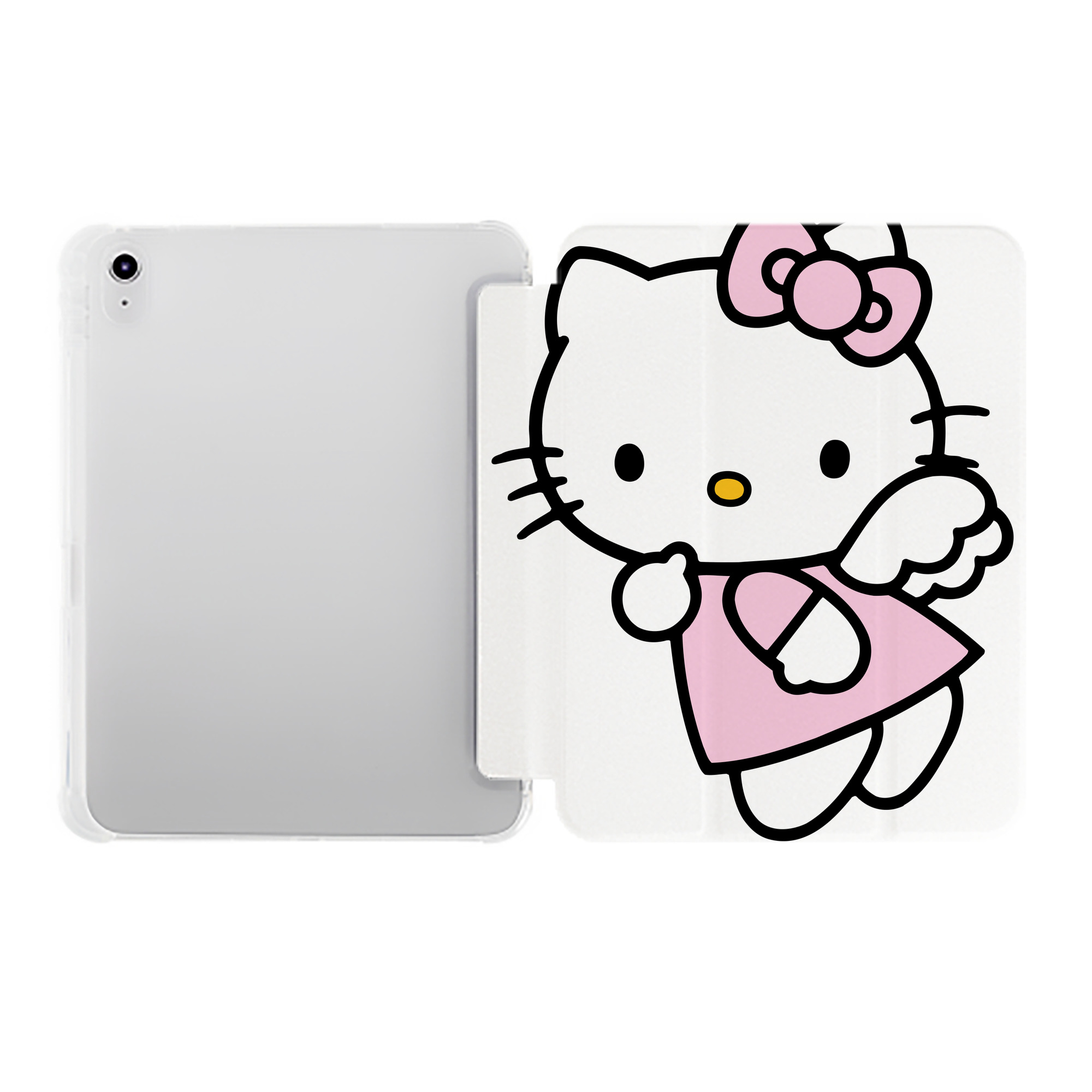 （画像用） Hello Kitty ハローキティ IPad ケース ペン収納付き 三つ折りスタンド PUレザー×シリコン 対応機種9.5/10.5/10.9インチ